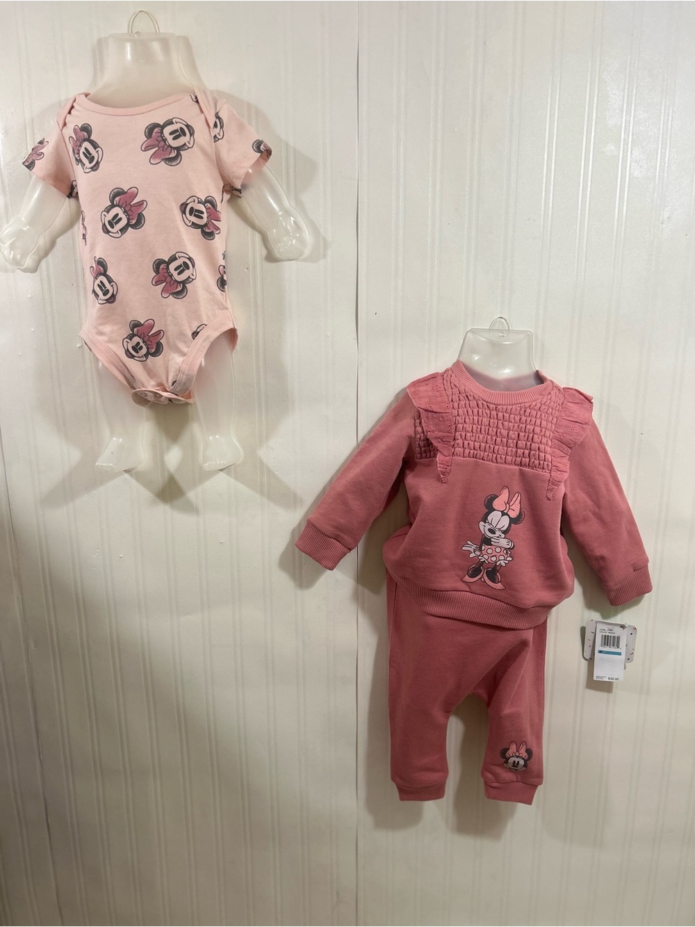 Minnie Mouse Pink Baby Set - Bodysuit & Sweater Pants
